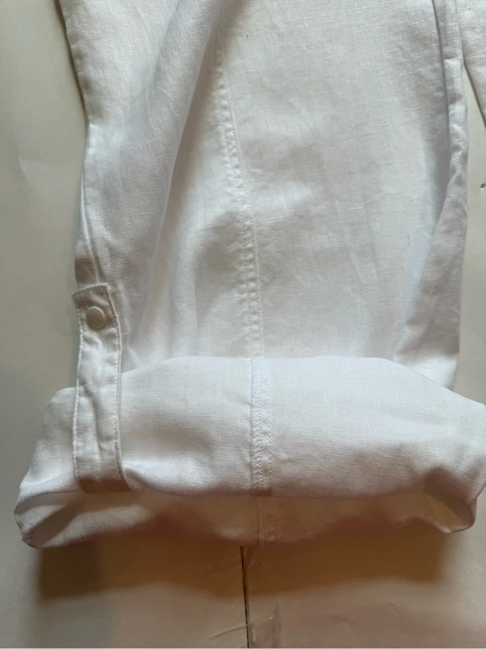 Reformation White Elastic-Waist wide leg linen pants - Picture 4 of 7
